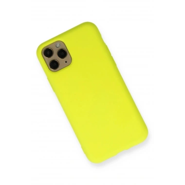 Mey İthalat®  iPhone 11 Pro Kılıf Nano içi Kadife Silikon - Sarı