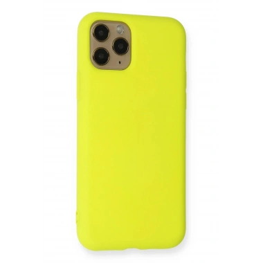 Mey İthalat®  iPhone 11 Pro Kılıf Nano içi Kadife Silikon - Sarı