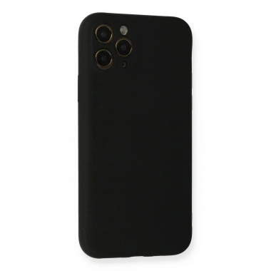 Mey İthalat®  iPhone 11 Pro Kılıf Nano içi Kadife Silikon - Siyah