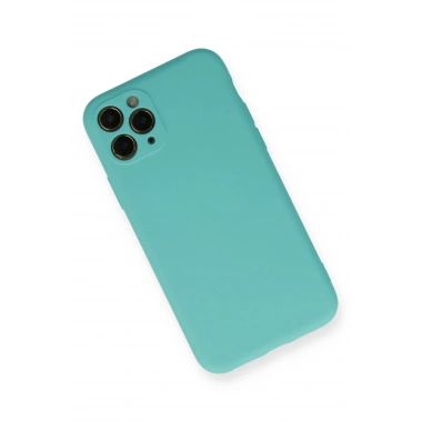Mey İthalat®  iPhone 11 Pro Kılıf Nano içi Kadife Silikon - Turkuaz