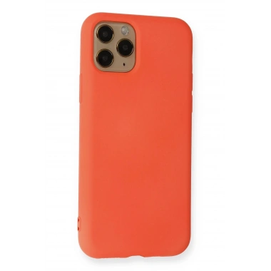 Mey İthalat®  iPhone 11 Pro Kılıf Nano içi Kadife Silikon - Turuncu