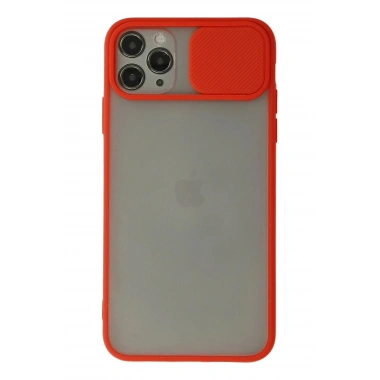 Mey İthalat® iPhone 11 Pro Kılıf Palm Buzlu Kamera Sürgülü Silikon - Kırmızı