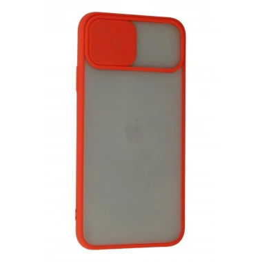 Mey İthalat® iPhone 11 Pro Kılıf Palm Buzlu Kamera Sürgülü Silikon - Kırmızı