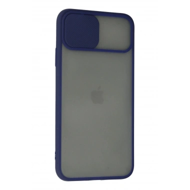 Mey İthalat®  iPhone 11 Pro Kılıf Palm Buzlu Kamera Sürgülü Silikon - Lacivert
