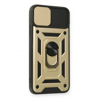 Mey İthalat®  iPhone 11 Pro Kılıf Pars Lens Yüzüklü Silikon - Gold