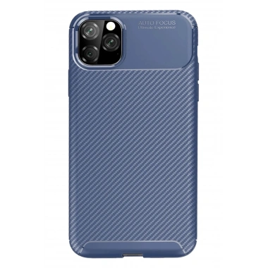 Mey İthalat®  iPhone 11 Pro Max Kılıf Auto Focus Karbon Kapak - Lacivert