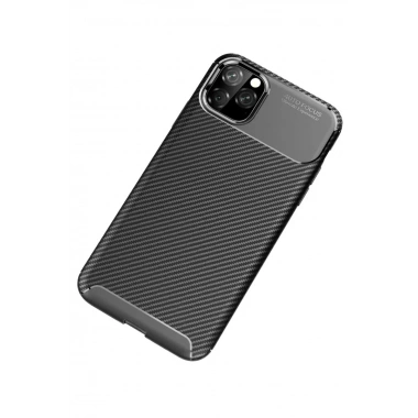 Mey İthalat®   iPhone 11 Pro Max Kılıf Auto Focus Karbon Kapak - Siyah