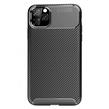 Mey İthalat®   iPhone 11 Pro Max Kılıf Auto Focus Karbon Kapak - Siyah