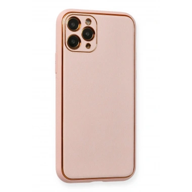 Mey İthalat®  iPhone 11 Pro Max Kılıf Coco Deri Silikon Kapak - Pembe