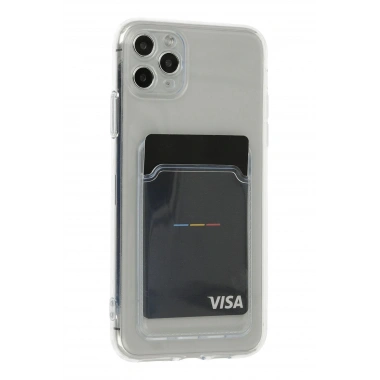 Mey İthalat®  iPhone 11 Pro Max Kılıf Kart Şeffaf Silikon - Şeffaf