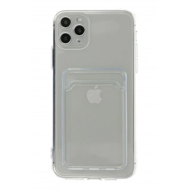 Mey İthalat®  iPhone 11 Pro Max Kılıf Kart Şeffaf Silikon - Şeffaf