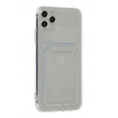 Mey İthalat®  iPhone 11 Pro Max Kılıf Kart Şeffaf Silikon - Şeffaf