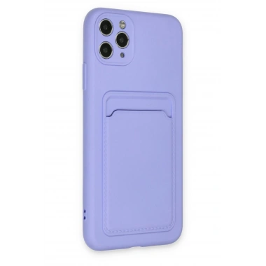 Mey İthalat®  iPhone 11 Pro Max Kılıf Kelvin Kartvizitli Silikon - Lila