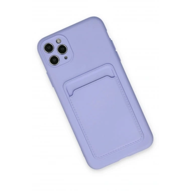 Mey İthalat®  iPhone 11 Pro Max Kılıf Kelvin Kartvizitli Silikon - Lila
