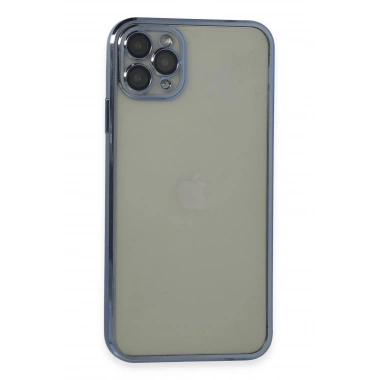 Mey İthalat®  iPhone 11 Pro Max Kılıf  Lensli Silikon - Açık Mavi