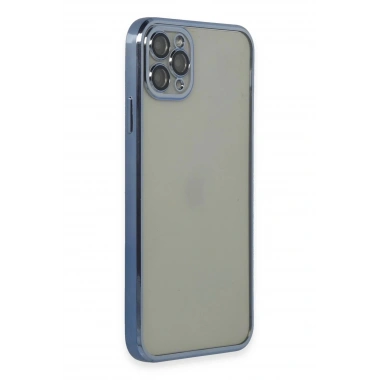Mey İthalat®  iPhone 11 Pro Max Kılıf  Lensli Silikon - Açık Mavi
