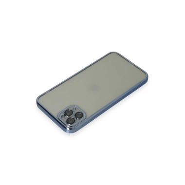 Mey İthalat®  iPhone 11 Pro Max Kılıf  Lensli Silikon - Açık Mavi
