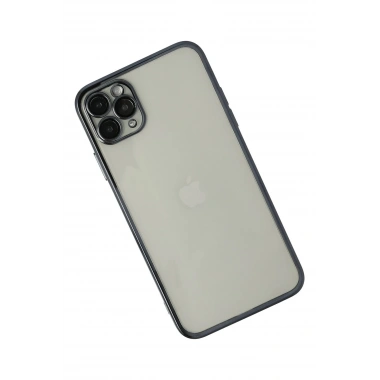 Mey İthalat®  iPhone 11 Pro Max Kılıf  Lensli Silikon - Siyah