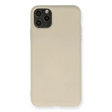 Mey İthalat®  iPhone 11 Pro Max Kılıf Nano içi Kadife Silikon - Bej