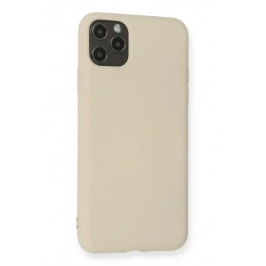 Mey İthalat®  iPhone 11 Pro Max Kılıf Nano içi Kadife Silikon - Bej