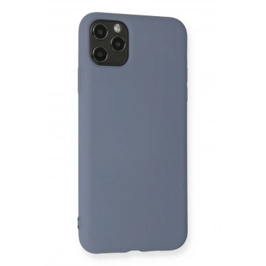 Mey İthalat®  iPhone 11 Pro Max Kılıf Nano içi Kadife Silikon - Gri