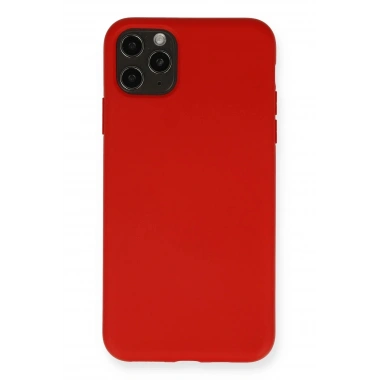 Mey İthalat®  iPhone 11 Pro Max Kılıf Nano içi Kadife Silikon - Kırmızı