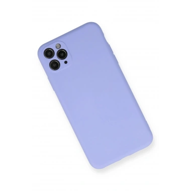 Mey İthalat®  iPhone 11 Pro Max Kılıf Nano içi Kadife Silikon - Lila