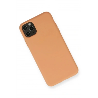 Mey İthalat®  iPhone 11 Pro Max Kılıf Nano içi Kadife Silikon - Mat Turuncu