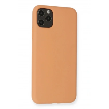 Mey İthalat®  iPhone 11 Pro Max Kılıf Nano içi Kadife Silikon - Mat Turuncu