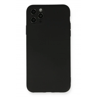 Mey İthalat®  iPhone 11 Pro Max Kılıf Nano içi Kadife Silikon - Siyah