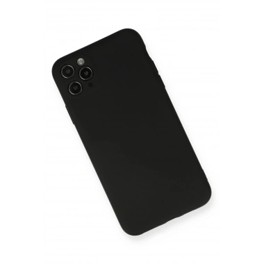 Mey İthalat®  iPhone 11 Pro Max Kılıf Nano içi Kadife Silikon - Siyah