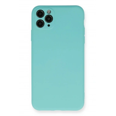Mey İthalat®  iPhone 11 Pro Max Kılıf Nano içi Kadife Silikon - Turkuaz