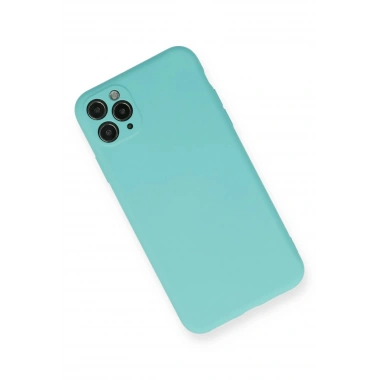 Mey İthalat®  iPhone 11 Pro Max Kılıf Nano içi Kadife Silikon - Turkuaz