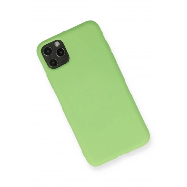 Mey İthalat®  iPhone 11 Pro Max Kılıf Nano içi Kadife Silikon - Yeşil