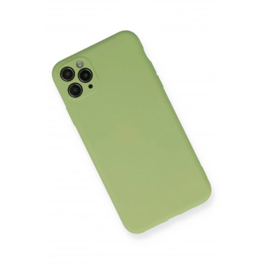Mey İthalat®  iPhone 11 Pro Max Kılıf Nano içi Kadife Silikon- Yeşil