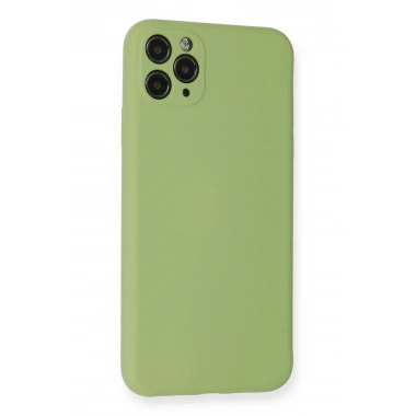 Mey İthalat®  iPhone 11 Pro Max Kılıf Nano içi Kadife Silikon- Yeşil