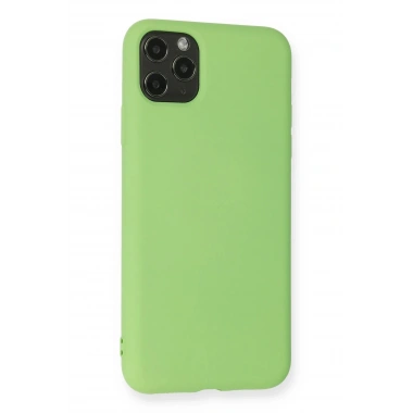 Mey İthalat®  iPhone 11 Pro Max Kılıf Nano içi Kadife Silikon - Yeşil