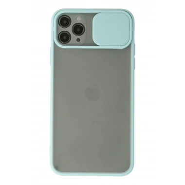Mey İthalat® iPhone 11 Pro Max Kılıf Palm Buzlu Kamera Sürgülü Silikon - Turkuaz