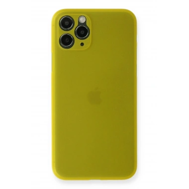 Mey İthalat® iPhone 11 Pro Max Kılıf PP Ultra İnce Kapak - Sarı