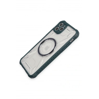 Mey İthalat® iPhone 11 Pro Max Kılıf Prag Magneticsafe Kapak - Koyu Yeşil