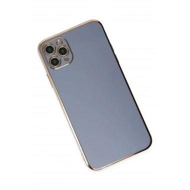 Mey İthalat®  iPhone 11 Pro Max Kılıf Volet Silikon - Mavi