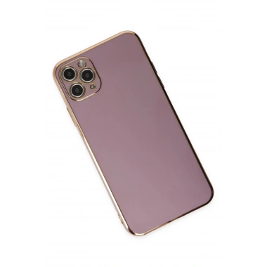 Mey İthalat®  iPhone 11 Pro Max Kılıf Volet Silikon - Mor