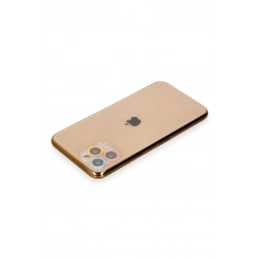 Mey İthalat® iPhone 11 Pro Max Renkli Kamera Lens Koruma Cam - Pembe-Mavi