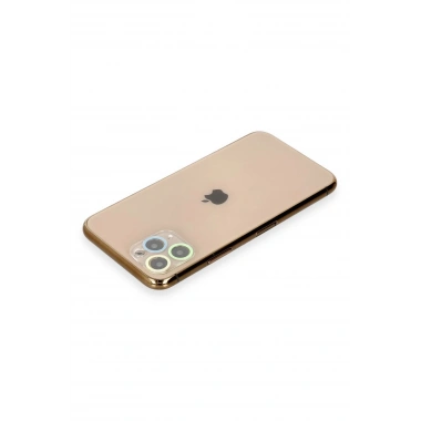 Mey İthalat® iPhone 11 Pro Max Renkli Kamera Lens Koruma Cam - Yeşil-Sarı