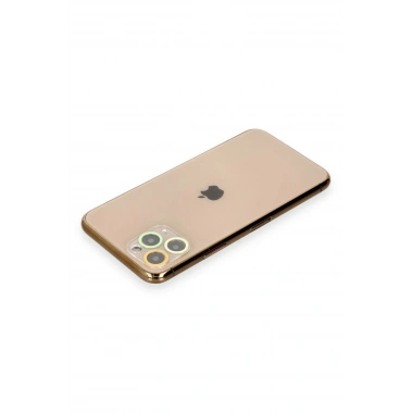 Mey İthalat® iPhone 11 Pro Renkli Kamera Lens Koruma Cam - Sarı-Turuncu