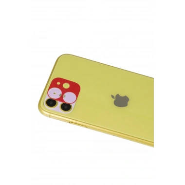 Mey İthalat® iPhone 11 Rainbow Kamera Lens Koruma Cam - Kırmızı