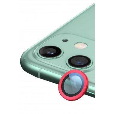 Mey İthalat® iPhone 11 Raze Metal Kamera Lens - Kırmızı