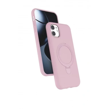 Mey İthalat®   iPhone 11 Regal Magsafe Standlı Kapak - Açık Pembe
