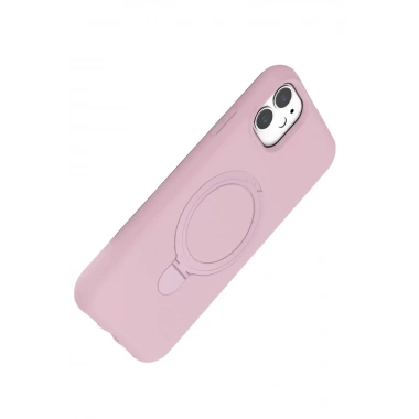 Mey İthalat®   iPhone 11 Regal Magsafe Standlı Kapak - Açık Pembe