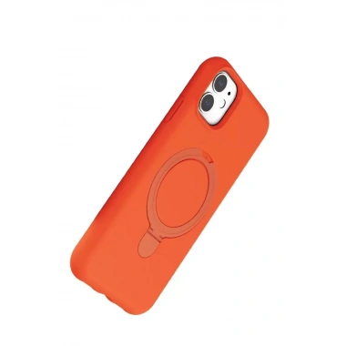 Mey İthalat®   iPhone 11 Regal Magsafe Standlı Kapak - Turuncu
